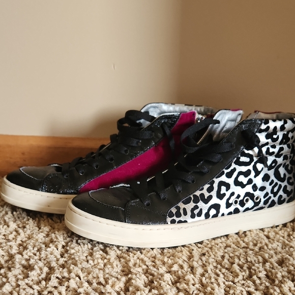 P448 Shoes - P448 Made In Italy Stylish Women's Leopard Print High-Top Sneakers With Zippers